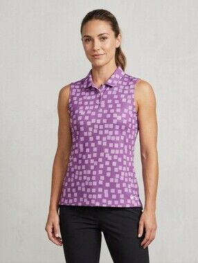 Nike Purple Geometric Dri-FIT Sleeveless Polo Tank size M